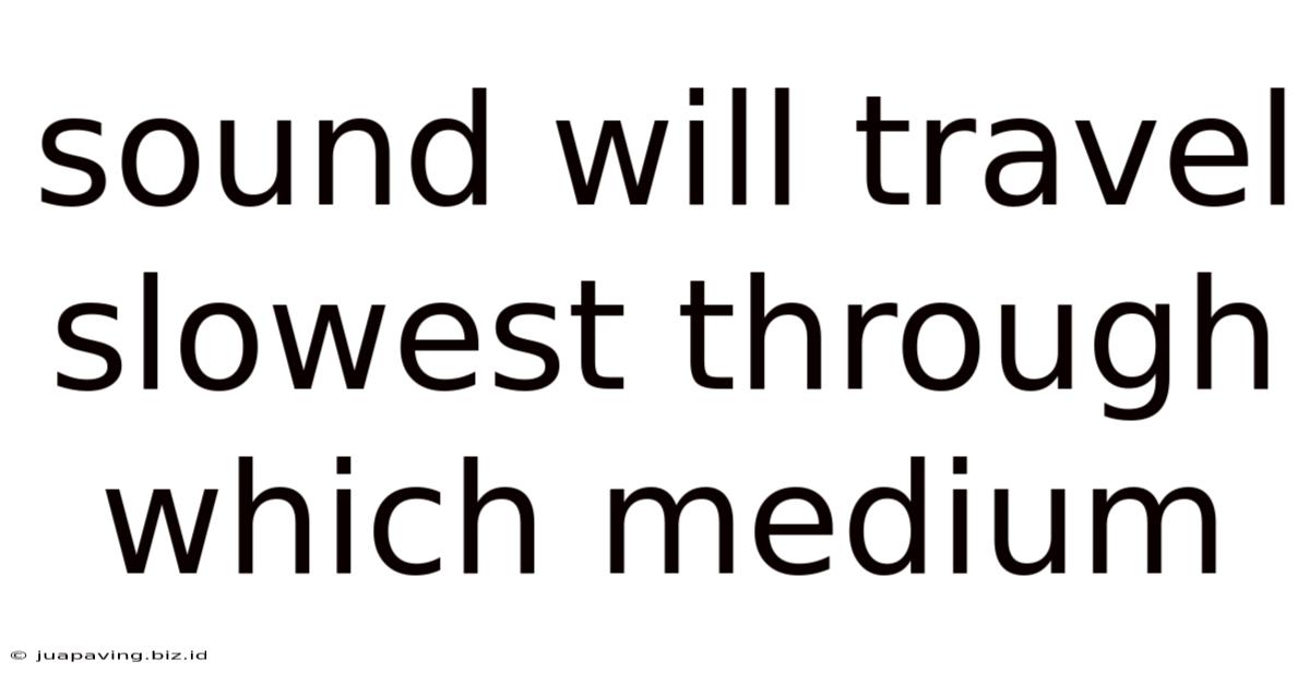 Sound Will Travel Slowest Through Which Medium