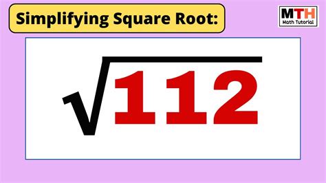 Square Root 112 Simplified Radical Form