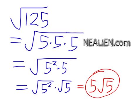 Square Root Of 125 In Simplest Radical Form