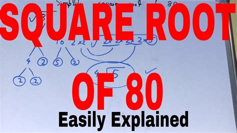 Square Root Of 80 In Simplest Radical Form