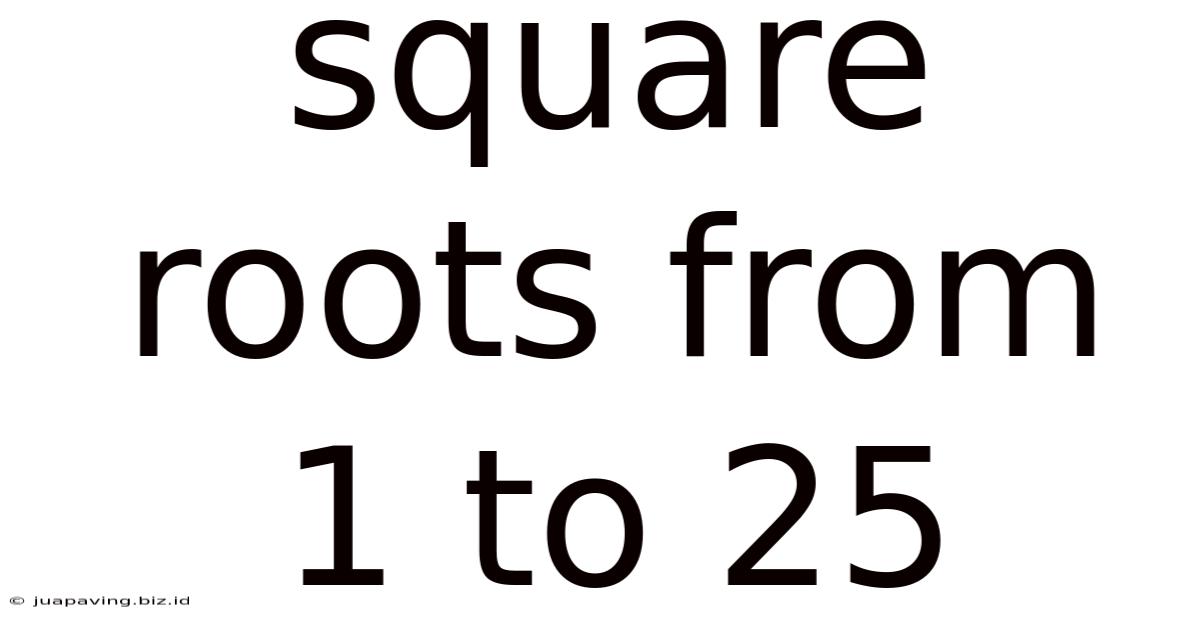 Square Roots From 1 To 25