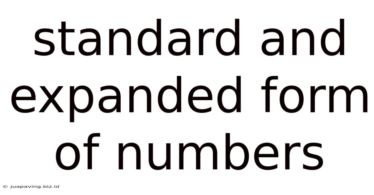 Standard And Expanded Form Of Numbers
