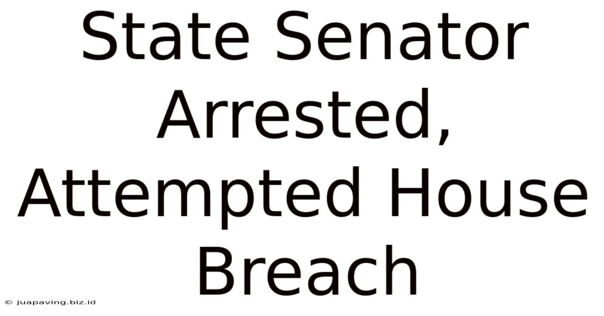 State Senator Arrested, Attempted House Breach