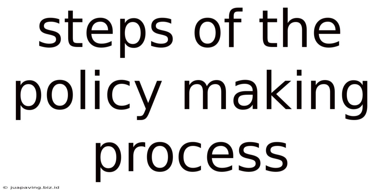 Steps Of The Policy Making Process