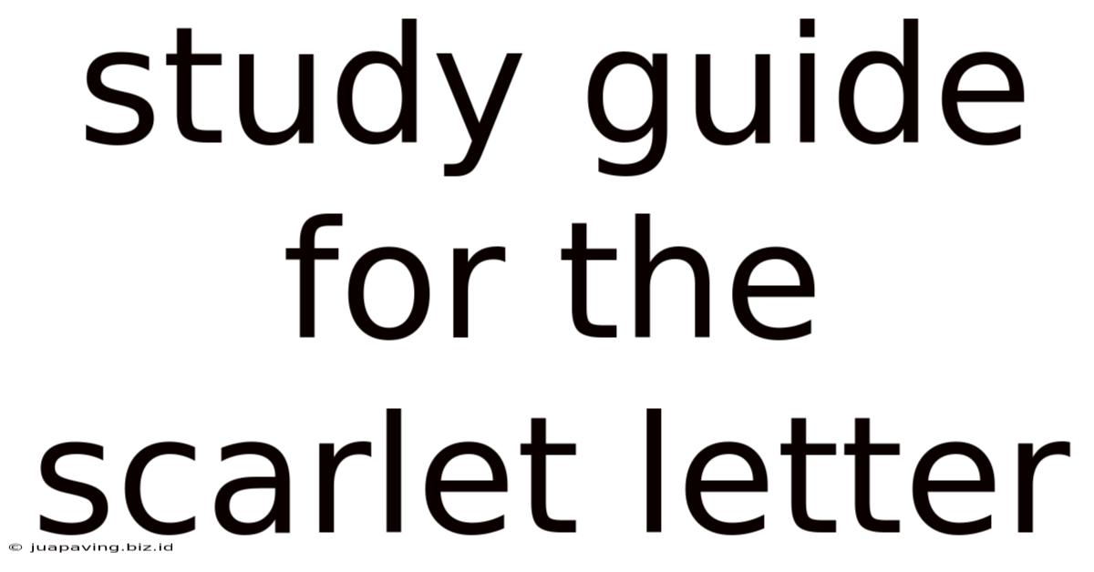 Study Guide For The Scarlet Letter