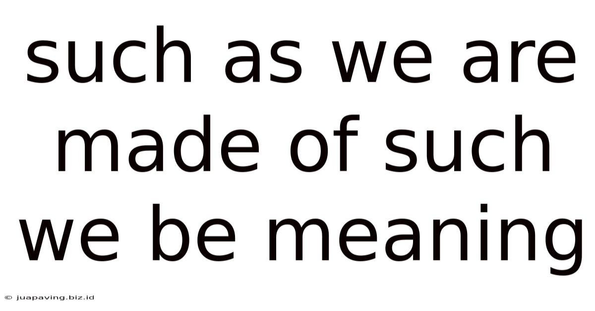 Such As We Are Made Of Such We Be Meaning
