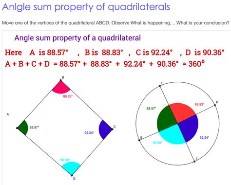 Sum Of Angles In A Quadrangle