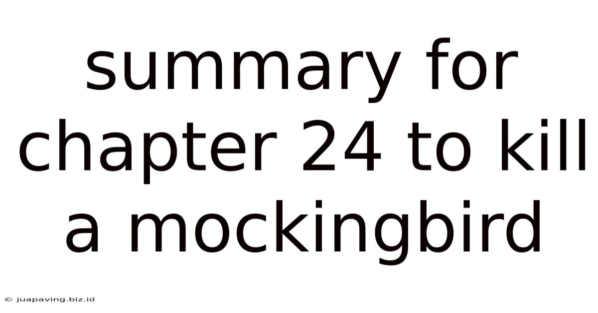 Summary For Chapter 24 To Kill A Mockingbird