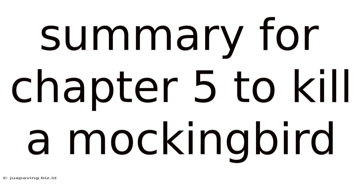 Summary For Chapter 5 To Kill A Mockingbird