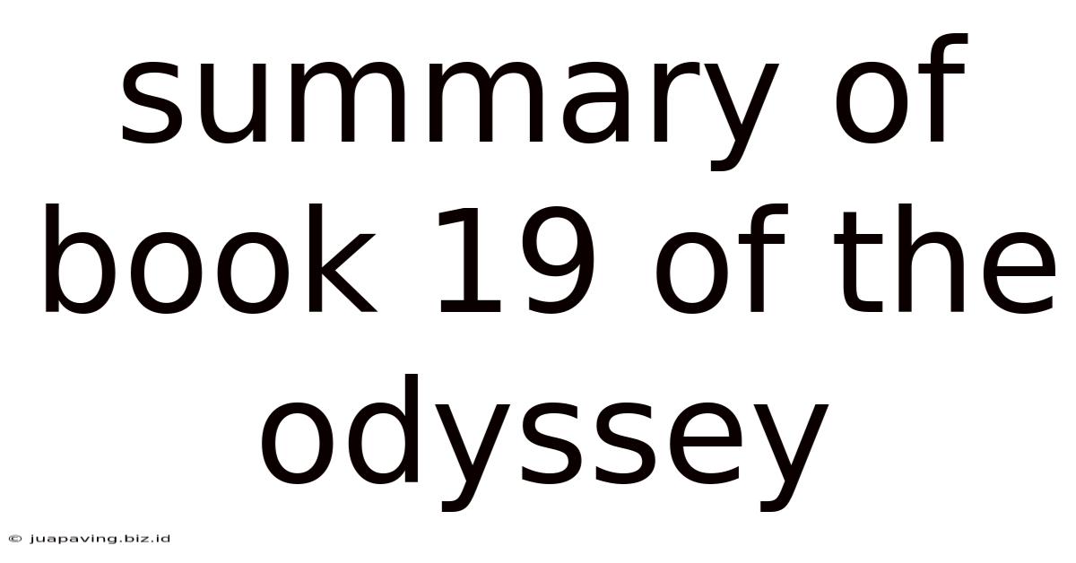 Summary Of Book 19 Of The Odyssey