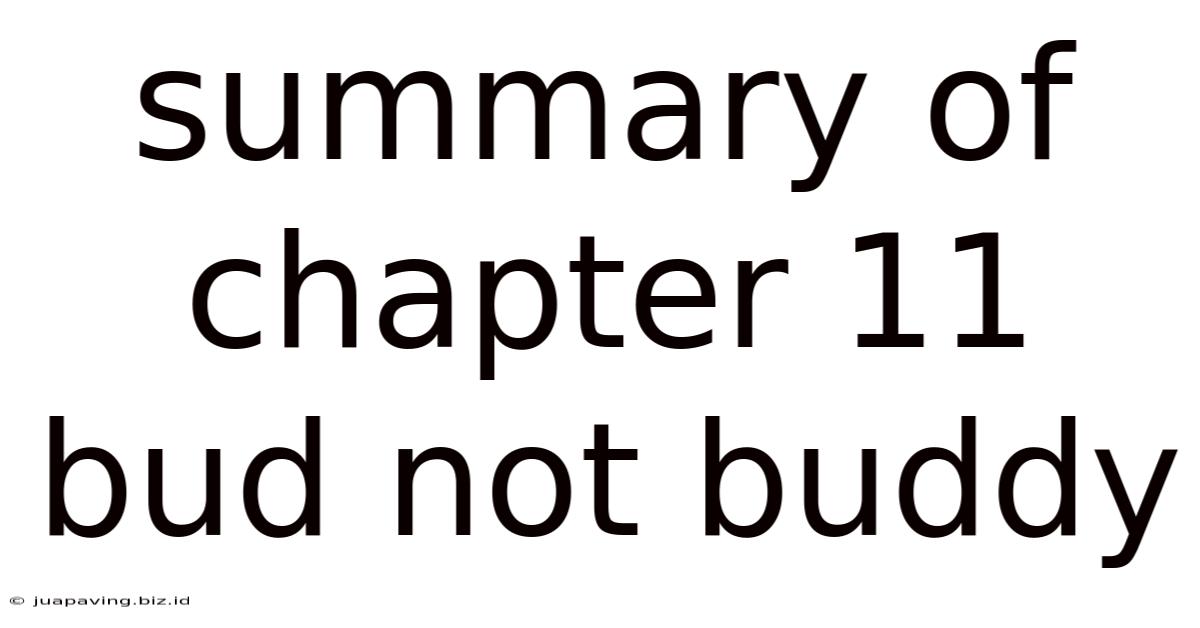 Summary Of Chapter 11 Bud Not Buddy