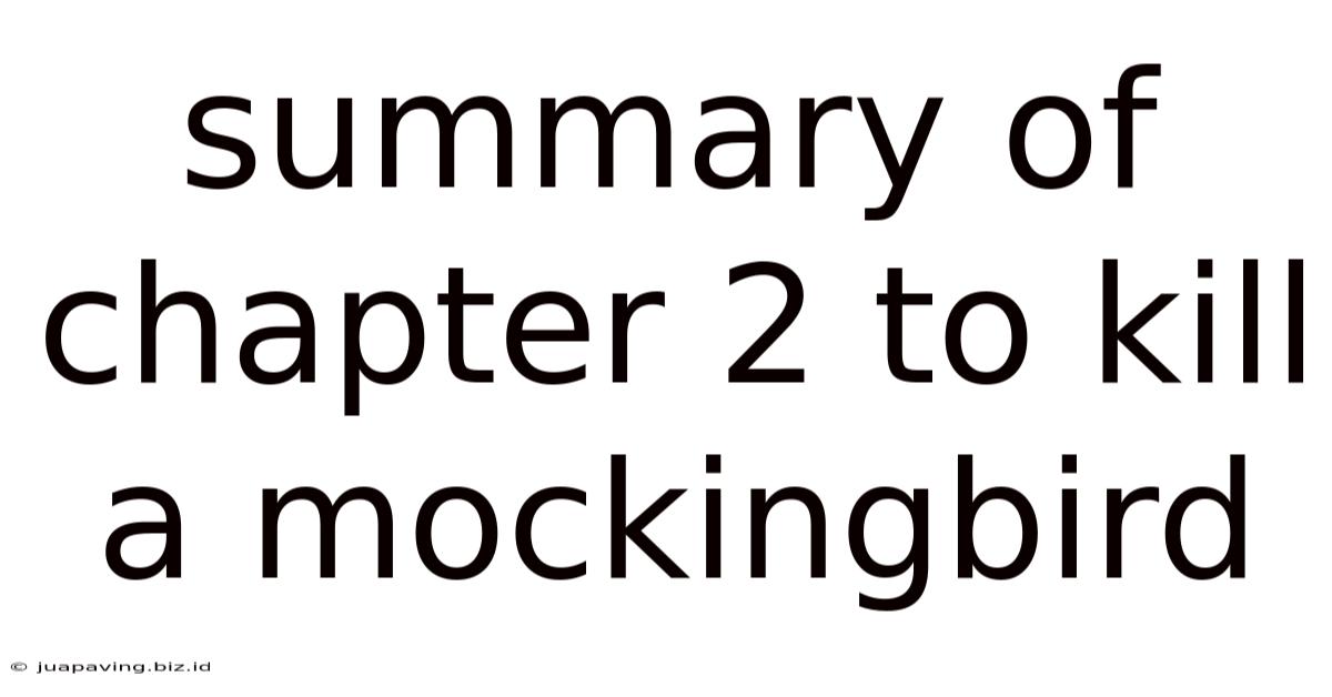 Summary Of Chapter 2 To Kill A Mockingbird