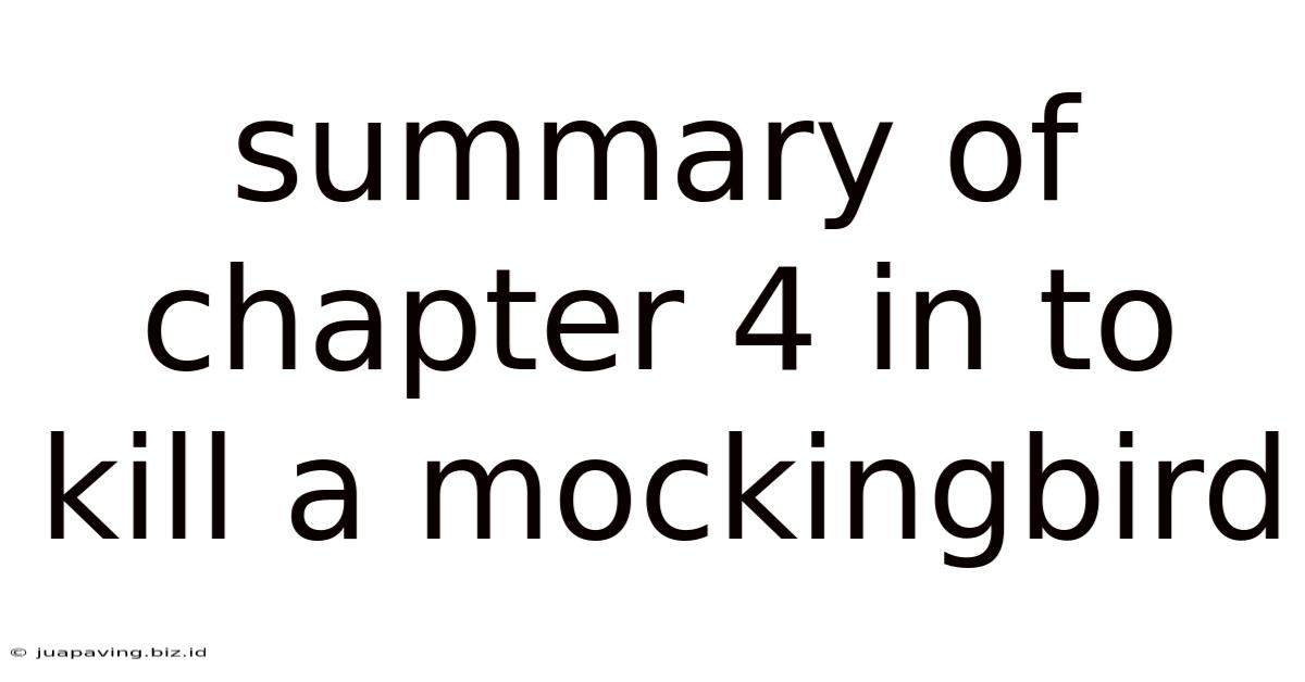 Summary Of Chapter 4 In To Kill A Mockingbird