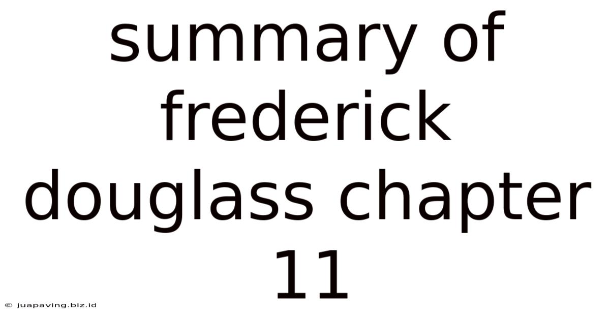 Summary Of Frederick Douglass Chapter 11