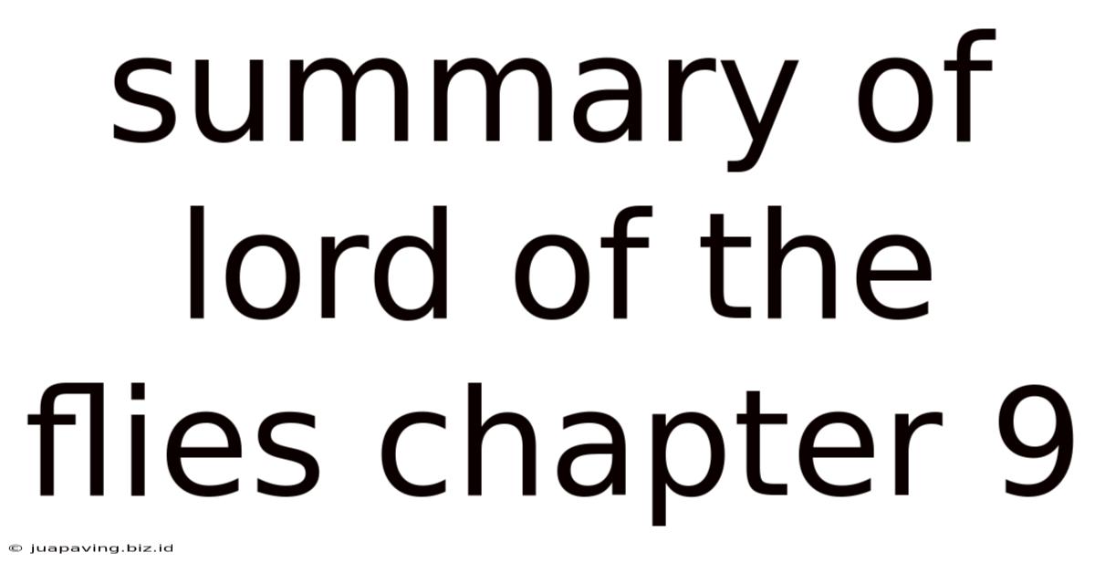 Summary Of Lord Of The Flies Chapter 9