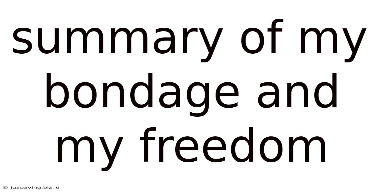 Summary Of My Bondage And My Freedom