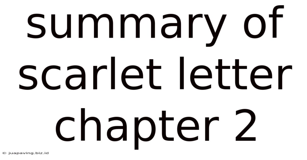 Summary Of Scarlet Letter Chapter 2