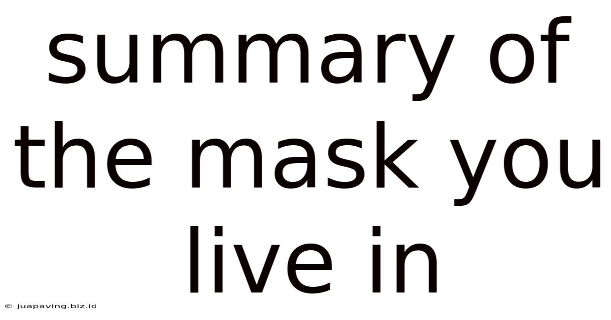 Summary Of The Mask You Live In