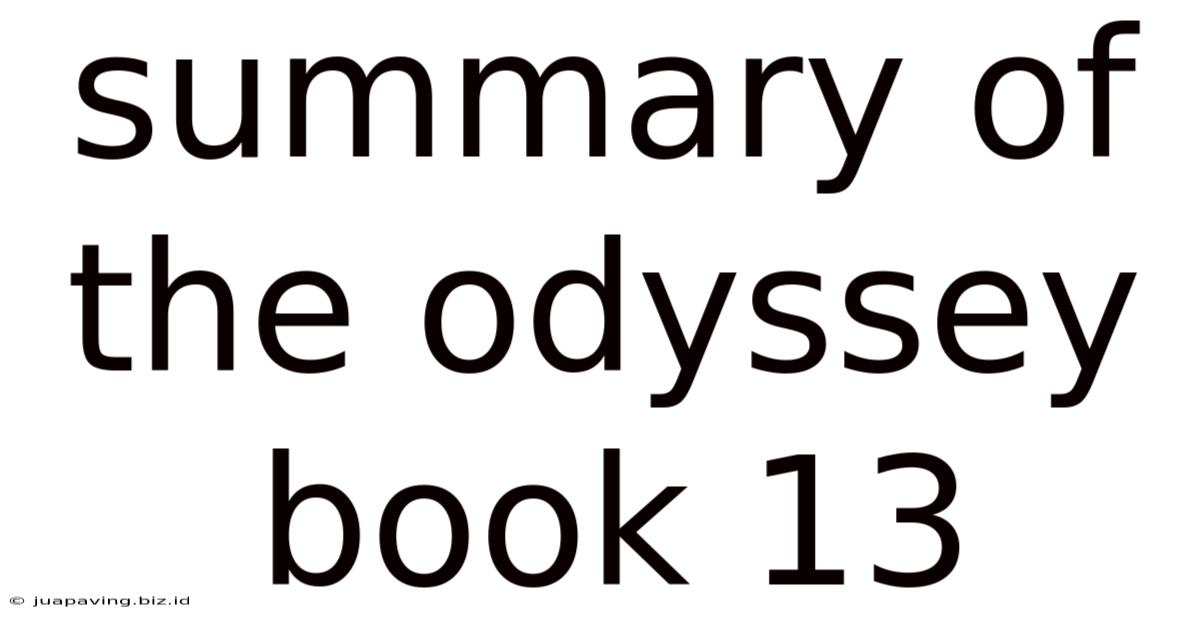 Summary Of The Odyssey Book 13