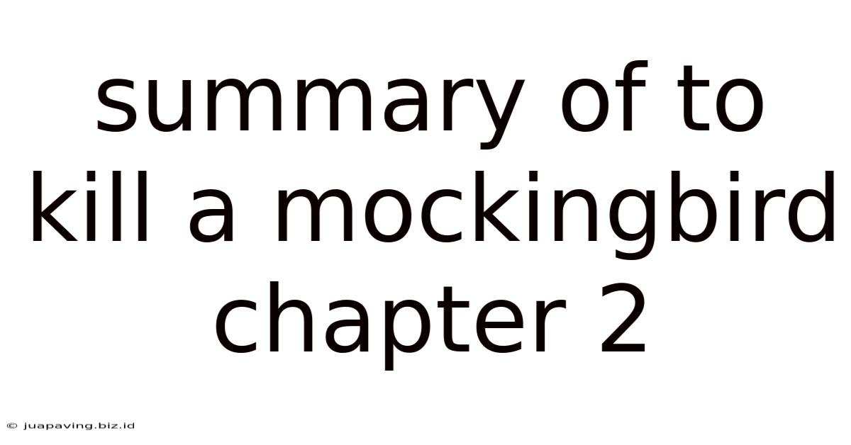 Summary Of To Kill A Mockingbird Chapter 2