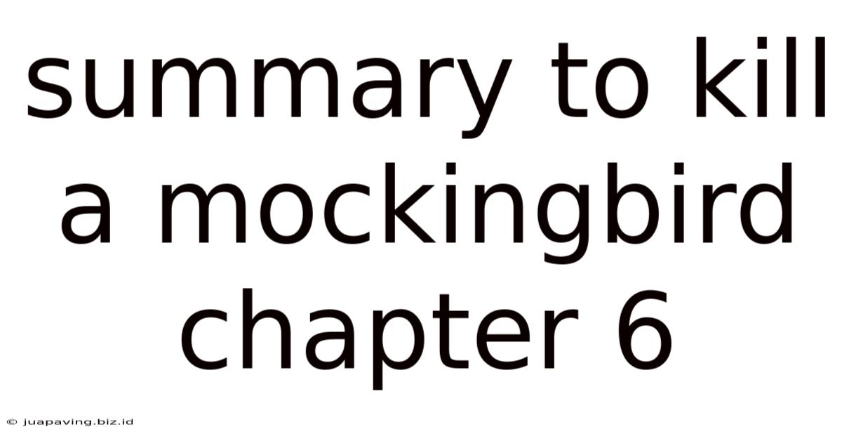 Summary To Kill A Mockingbird Chapter 6