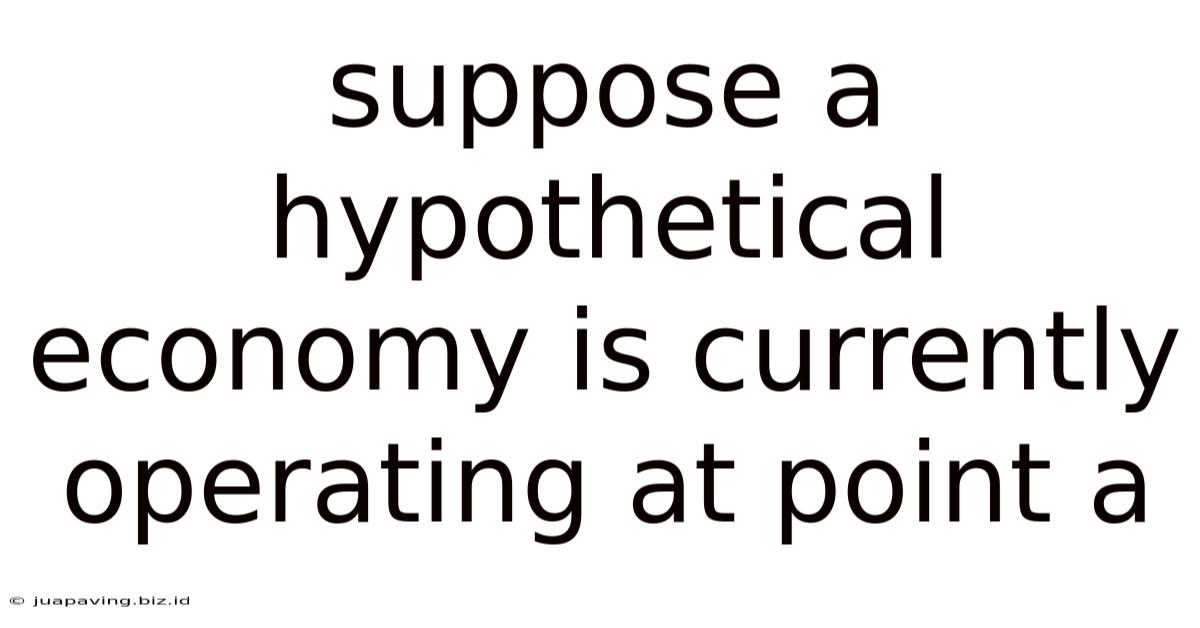 Suppose A Hypothetical Economy Is Currently Operating At Point A