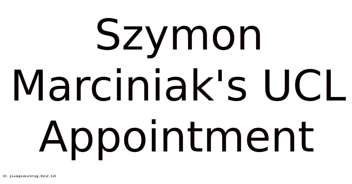 Szymon Marciniak's UCL Appointment