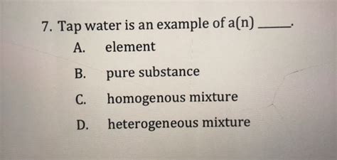 Tap Water Is Pure Substance Or Mixture