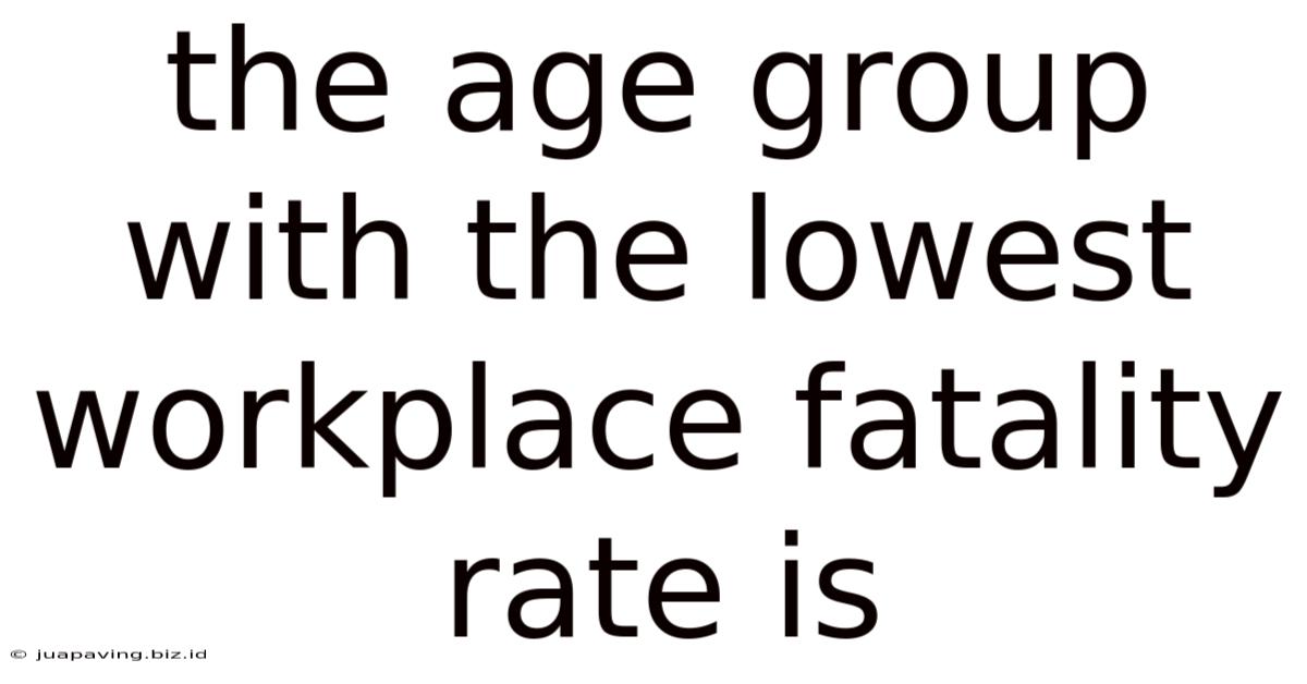 The Age Group With The Lowest Workplace Fatality Rate Is