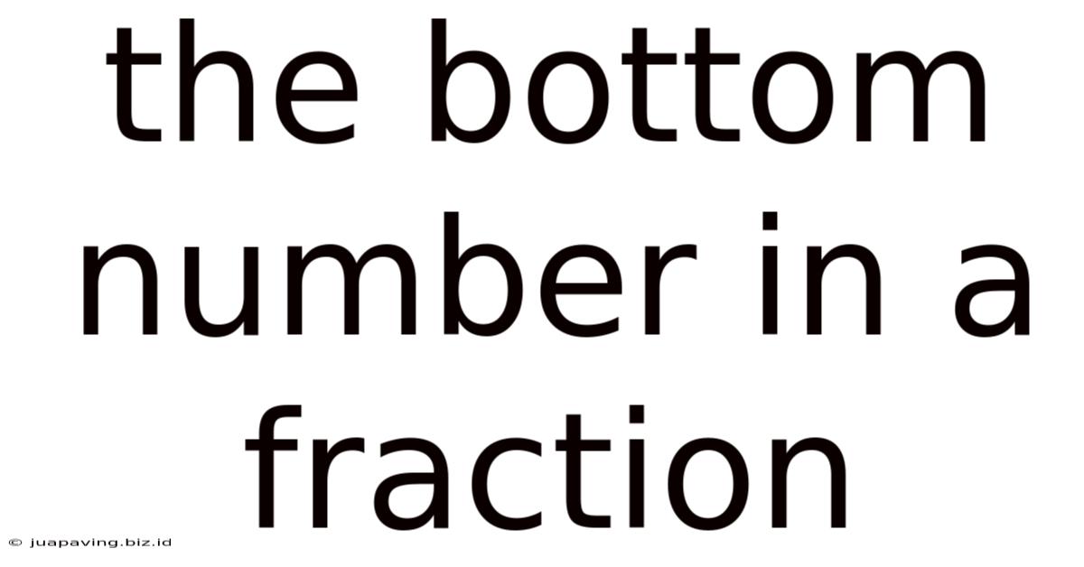 The Bottom Number In A Fraction