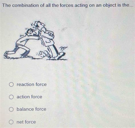 The Combination Of All Forces Acting On An Object