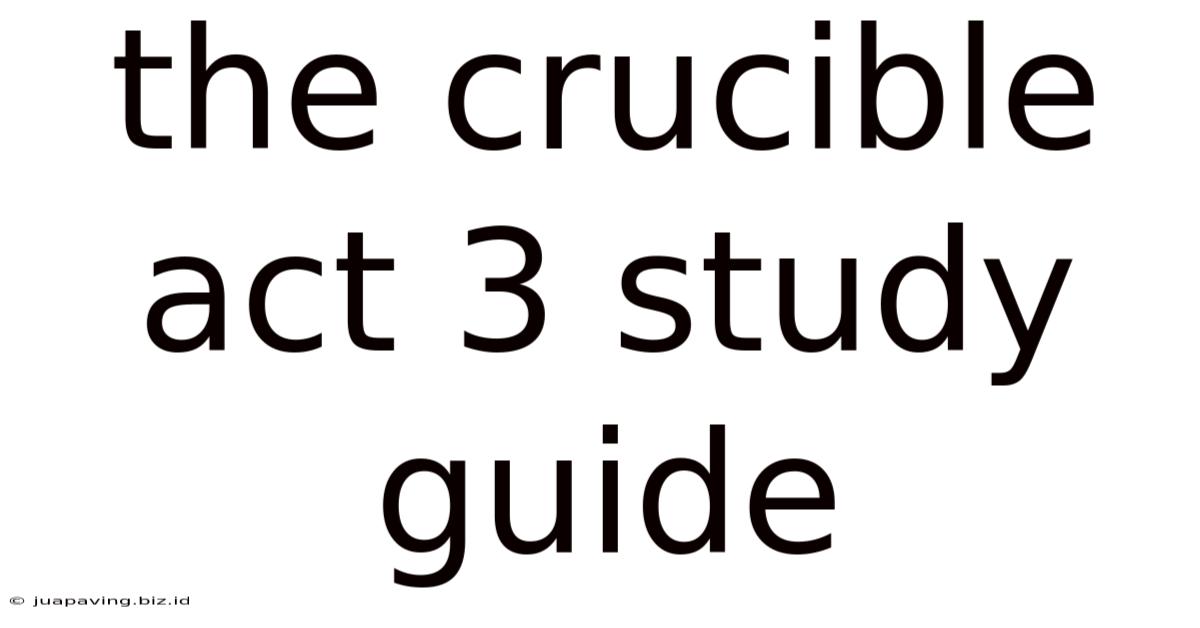 The Crucible Act 3 Study Guide