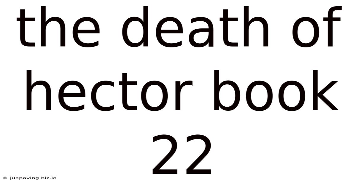 The Death Of Hector Book 22