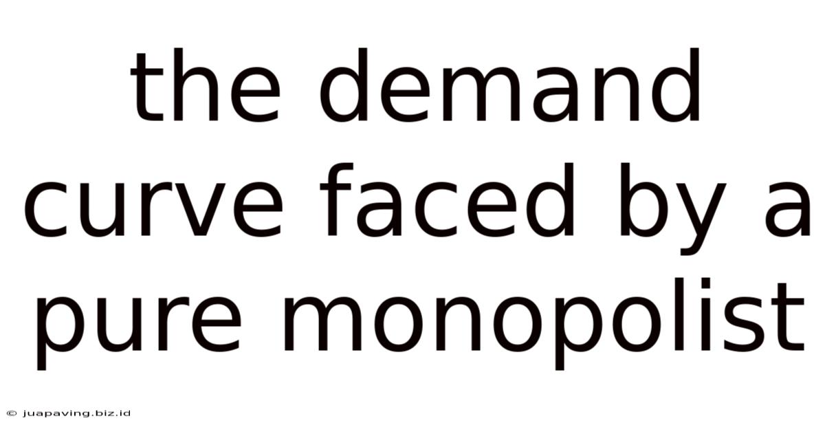 The Demand Curve Faced By A Pure Monopolist