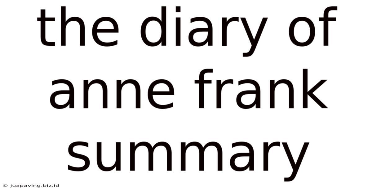 The Diary Of Anne Frank Summary