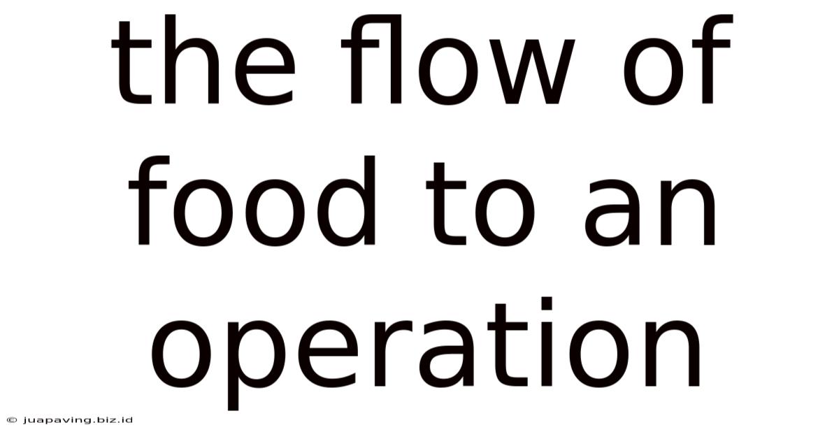 The Flow Of Food To An Operation