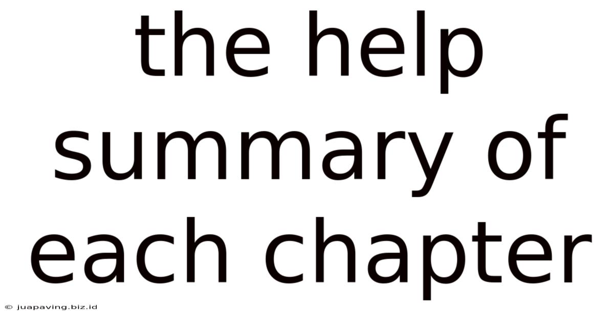 The Help Summary Of Each Chapter