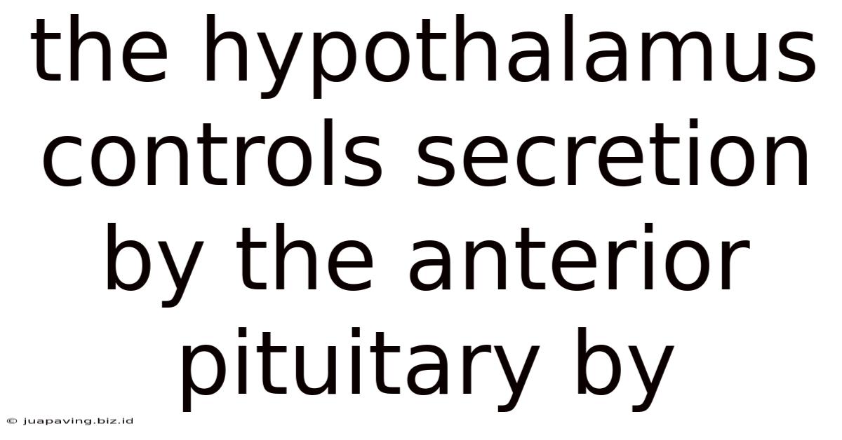 The Hypothalamus Controls Secretion By The Anterior Pituitary By