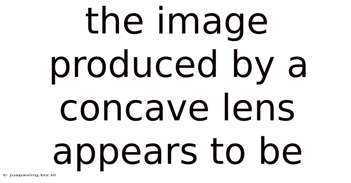 The Image Produced By A Concave Lens Appears To Be