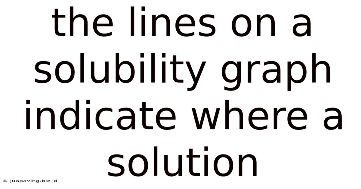 The Lines On A Solubility Graph Indicate Where A Solution