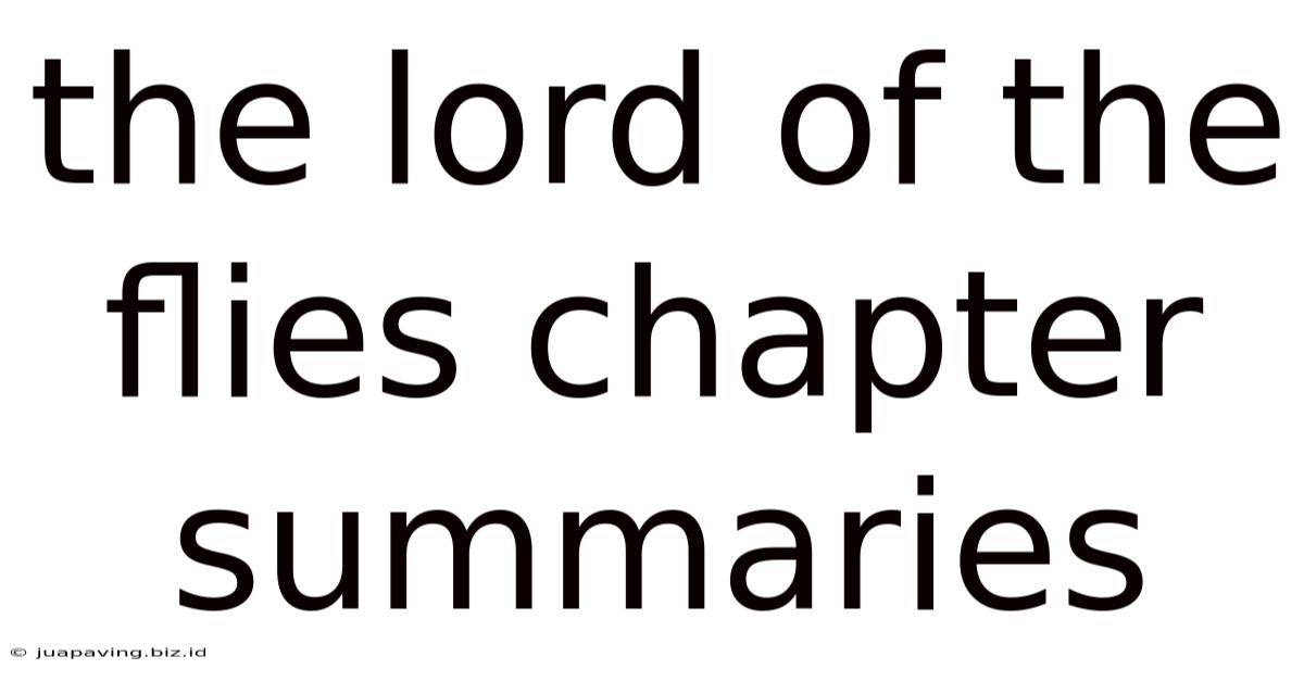 The Lord Of The Flies Chapter Summaries