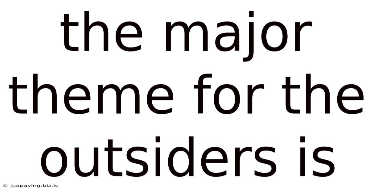 The Major Theme For The Outsiders Is