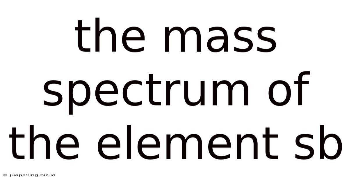 The Mass Spectrum Of The Element Sb