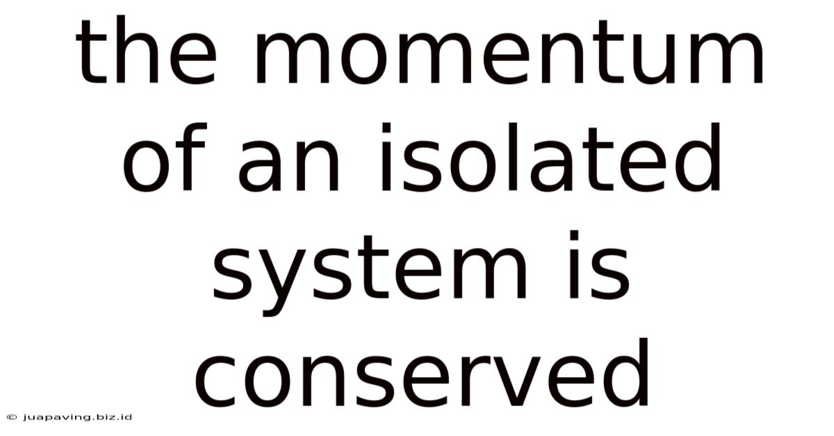 The Momentum Of An Isolated System Is Conserved