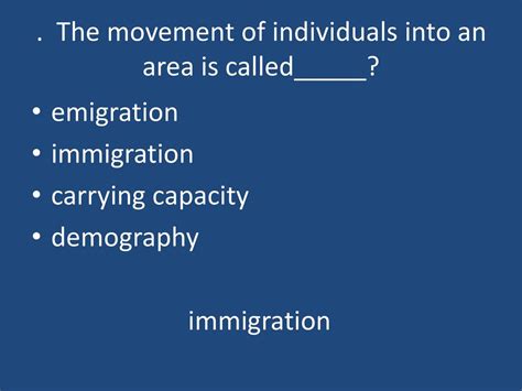 The Movement Of Individuals Into An Area Is Called