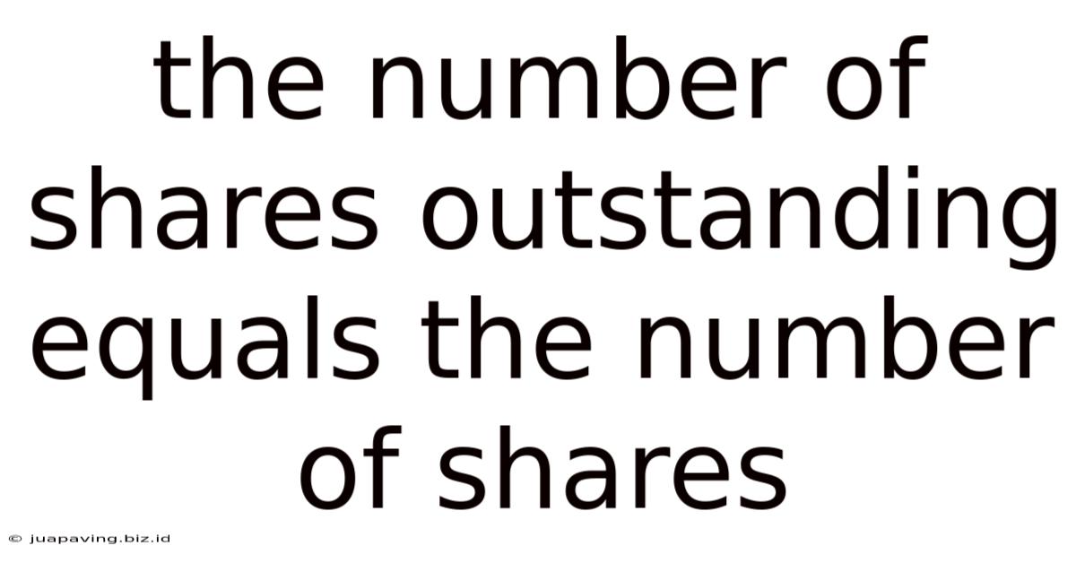 The Number Of Shares Outstanding Equals The Number Of Shares