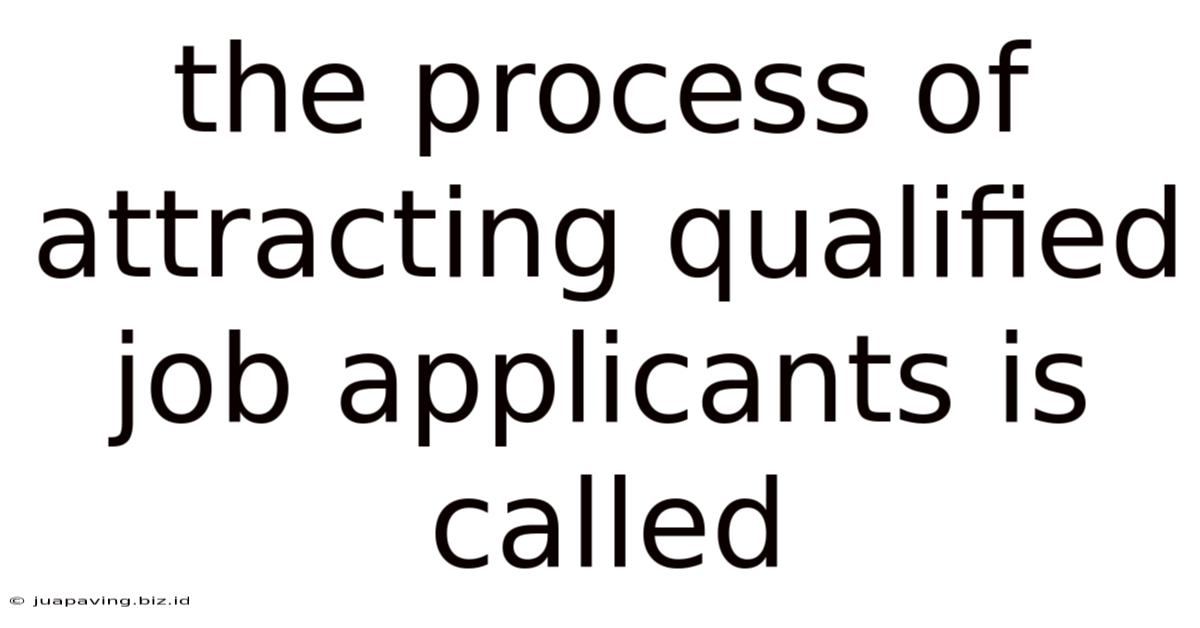 The Process Of Attracting Qualified Job Applicants Is Called
