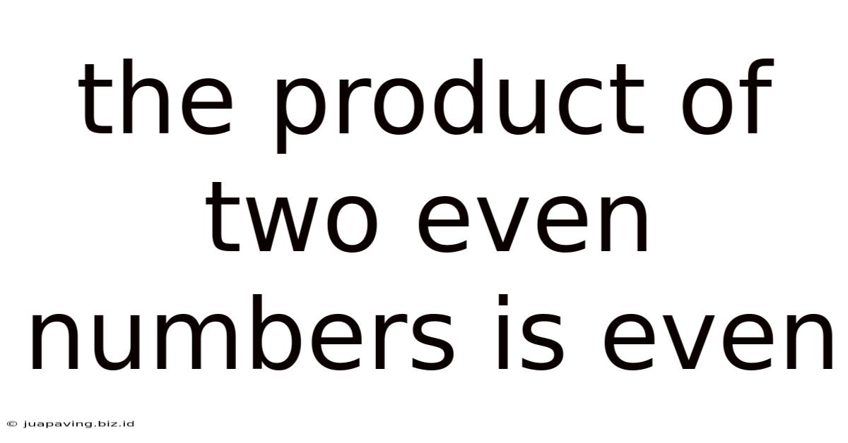 The Product Of Two Even Numbers Is Even