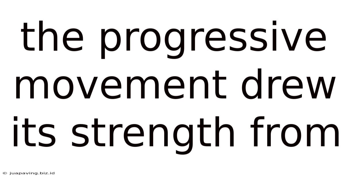 The Progressive Movement Drew Its Strength From