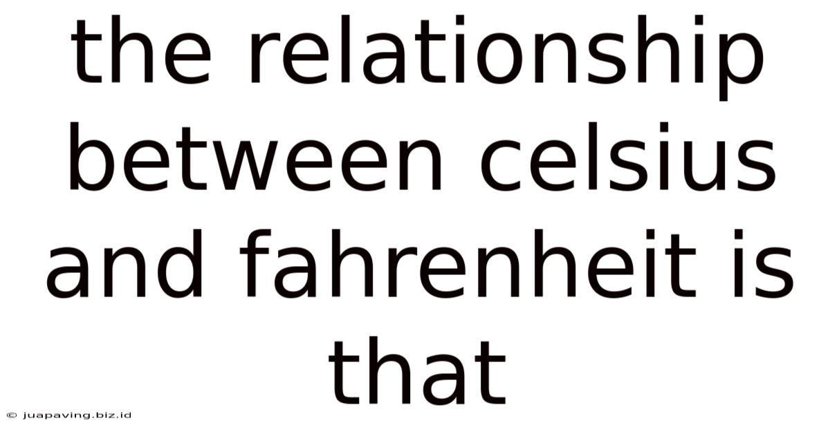 The Relationship Between Celsius And Fahrenheit Is That